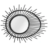 STENSKO OGLEDALO, 58/47/2 cm les, steklo, leseni material