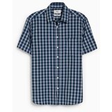 CA Muška karirana košulja kratkih rukava, Slim fit, Teget