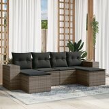  6-dijelni set vrtnih sofa od poliratana s jastucima smeđi | shoptok.hr