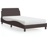 Krevet s madracem Dover tamnosmeđi 100 x 200 cm od tkanine | Eponuda.com