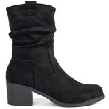 Shelvt Women's black cowboy boots with a ruffled upper | Shoptok.si