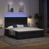 vidaXL Otomanski posteljni okvir z vzmetnico črn 180x200 cm blago Cene