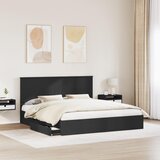 Krevet s od storage Crna 200 x 200 cm Konstruirano drvo | Eponuda.com