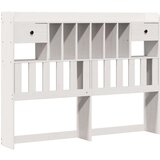 vidaXL Knjižna postelja brez ležišča bela 140x190 cm trdna borovina | Shoptok.si