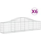 vidaXL Obokane gabion košare 6 kosov 200x30x40/60 cm pocinkano železo, (20758118) | Shoptok.si