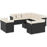  12-dijelni set vrtnih sofa od poliratana s jastucima crni | shoptok.hr