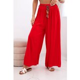 Kesi Włoski Women's wide-leg viscose trousers red Cijene