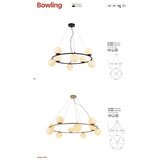  Redo 01-3158 - Luster na sajli BOWLING 6xE14/28W/230V crna | Eponuda.com