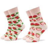 Zooksy Set 2 parov ženskih visokih nogavic mixTURY Truskawkowe Roza | Shoptok.si