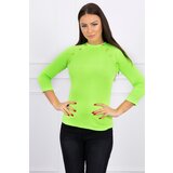 Kesi Blouse with decorative buttons green neon Cene