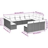  13-dijelni set vrtnih sofa poliratan s jastucima svijetlosivi | shoptok.hr