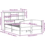  Krevet s regalom za knjige bez madraca 150x200 cm od borovine | shoptok.hr
