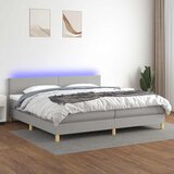  box spring s madracem LED svjetlosivi 200x200 cm tkanina | shoptok.hr