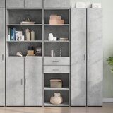 vidaXL Visoka omara betonsko siva 50x42,5x185 cm inženirski les Cene