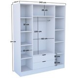 Hanah home Ormar Duru sa 4 vrata 1600-017, 140x182x45 cm, Bijeli cijene