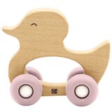 Kikka Boo drvena igračka sa silikonskom glodalicom duck pink ( KKB10241 ) | ePonuda.com