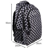 Kruzzel školski ruksak s torbom za tjelesni, crni karirani, 30 l, 50 cm | shoptok.hr