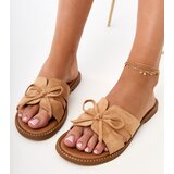 D/CEO marka niezdefiniowana Brown flip-flops with a bow and edge embellishment Favira | Shoptok.si