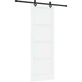  Klizna vrata Bijela i crna 83 x 232 cm Masivna borovina | shoptok.hr
