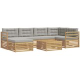  Set vanjskih sofa 7 kom. Bijela i svjetlosiva Smeđa 79 x 79 x 37 cm | shoptok.hr