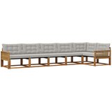 vidaXL Zunanja garnitura za sedenje 6 pcs Naravna in svetlo siva, (5000279729) | Shoptok.si