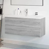 Ormarić s ugrađenim umivaonikom boja sivog hrasta sonome drveni