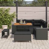  Sjedeća garnitura za vrt 8 kom. Crna poliratan 200 x 200 x 85 cm | shoptok.hr