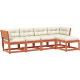  5-dijelni set vrtnih sofa s jastucima voštano smeđi od borovine | shoptok.hr