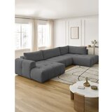Bobochic Paris Tamno siva sklopiva/s prostorom za odlaganje kutna garnitura (s desnim kutom/u obliku slova "U") Fuji – | shoptok.hr
