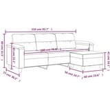  Trosjed s tabureom tamnosivi 180 cm od mikrovlakana | shoptok.hr