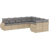  9-dijelni set vrtnih sofa s jastucima bež od poliratana | shoptok.hr