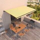 vidaXL Tenda na ručno uvlačenje 500 x 350 cm žuto-bijela Cijene