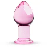 Staklen analni čep Pink Glass