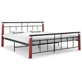 Kovina okvir za krevet od metala i masivne hrastovine 180 x 200 cm Cijene
