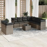 vidaXL 10-dijelni set vrtnih sofa od poliratana s jastucima sivi | shoptok.hr