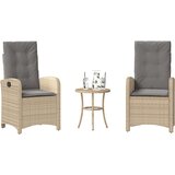  3-dijelni bistro set s jastucima miješane bež boje poliratan | shoptok.hr
