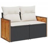  Set vrtnih sofa od 11 dijelova s jastučićima crni poli ratan akacija | shoptok.hr