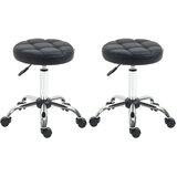  Set od 2 uredske stolice na kotačiće podesiva visina 48-63 cm crne | shoptok.hr