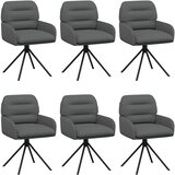 vidaXL Vrtilne jedilne stole 6 pcs Umetno usnje Siva 59 x 59,5 x 90 cm, (5000296920) | Shoptok.si
