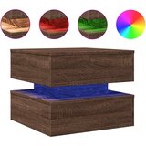 Furnova Klubska mizica z LED lučkami rjavi hrast 50x50x40 cm, (21914503) | Shoptok.si