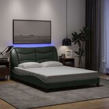  Okvir kreveta s LED svjetlima tamnosivi 140 x 200 cm od tkanine | shoptok.hr