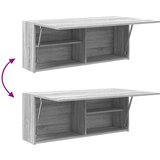 vidaXL Kopalniška stenska omarica siva sonoma 100x25x40 cm inž. les | Shoptok.si