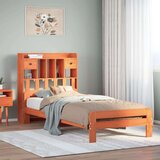  Knjižna postelja brez vzmetnice vošč. rjava 75x190 cm borovina, (21653652) | Shoptok.si