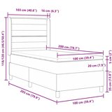 Krevet s opruga kutije s madracem Crna 100 x 200 cm tkanina | shoptok.hr