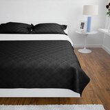  Dvostrani prošiveni Prekrivač Crni/Bijeli 170 x 210 cm | shoptok.hr