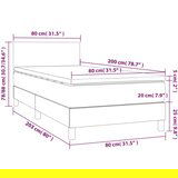  Box spring s madracem LED tamnosivi 80 x 200 cm tkanina | shoptok.hr