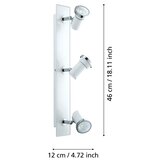 Eglo tamara 1 spot/3, led, 3x3,3w, 3x240lm, ip44, hrom/bela EEKV99R | Eponuda.com
