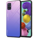 Cadorabo Ohišje, združljiv s Samsungom v roza - modri - dvobarvni zaščitni pokrov iz silikona TPU in hrbta iz kaljenega stekla, (20571784) | Shoptok.si