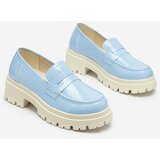 Resti Blue lacquered moccasins for women Noppel | Shoptok.si