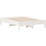 vidaXL Okvir za krevet bijeli 135 x 190 cm od masivne borovine | shoptok.hr